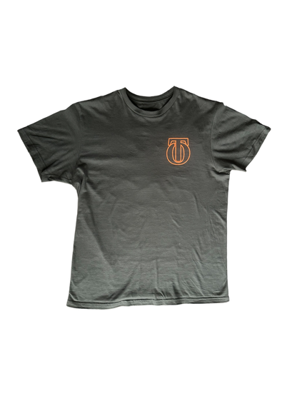 Overtime Grey/Orange tee